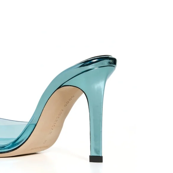 Good American 🩵 Glass Slipper Mules - Blue - Size 7 - Picture 6 of 8